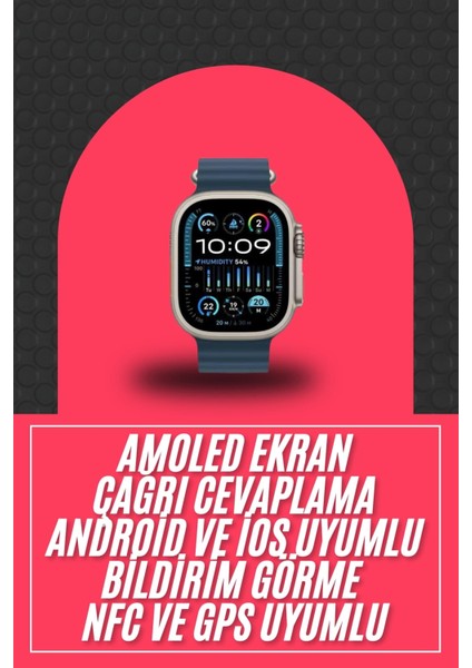 Nrtmsa 49mm Akıllı Saat Amoled Ekranlı Kadın Erkek Kol Saati Plastik Kordon fiyatları