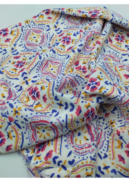 Renkli Boho Viskon‑pamuk Kumaş – Drapeli, Yumuşak ve Nefes Alan | 150 cm x 100 cm – ELNV10