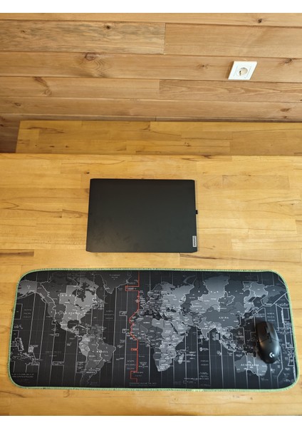 70X30 cm Fosforlu Dikişli Siyah Dünya Kaydırmaz Taban Speed Yüzey Oyuncu Mouse Pad