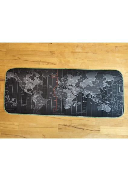 70X30 cm Fosforlu Dikişli Siyah Dünya Kaydırmaz Taban Speed Yüzey Oyuncu Mouse Pad fiyatları