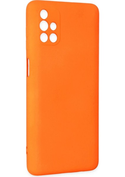Samsung Galaxy M51 Kılıf Nano Içi Kadife Silikon - Turuncu modelleri