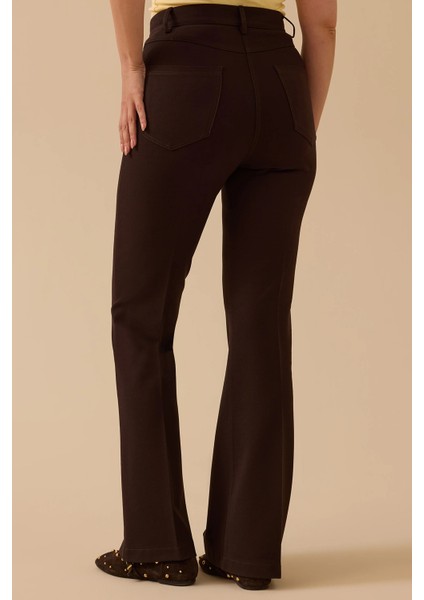 Kadın Ispanyol Paça Pantolon 0002 Kahverengi fırsatları