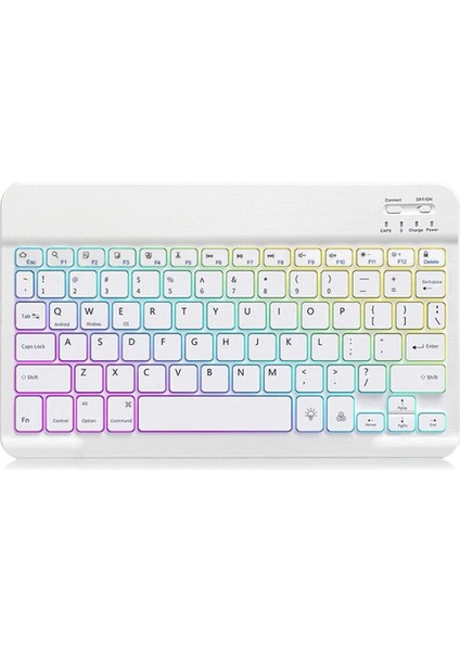 Samsung Galaxy Tab S10 Lite Rgb LED Işıklı Türkçe Karakterli Bluetooth Özellikli Kalemlikli Klavyeli Kılıf SM-X400 modelleri