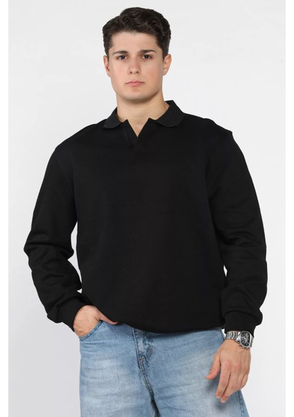 Erkek Gömlek Yaka Sweatshirt P-00018556