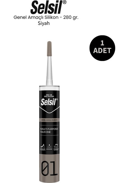 Genel Amaçlı Siyah Silikon 280 Gr.