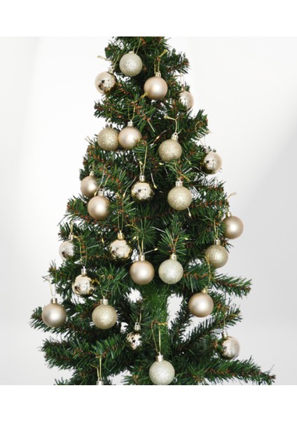 Yılbaşı Ağaç Süsü 72 Parça Süsleme Seti Şampanya Renk