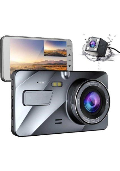 Araç Içi Kamera 1080P 4.0 Inç Çift Lens DR0079