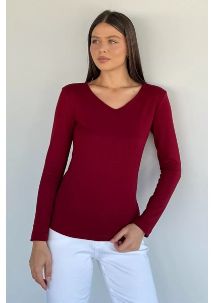 V Yaka Basıc Bluz P-00018594
