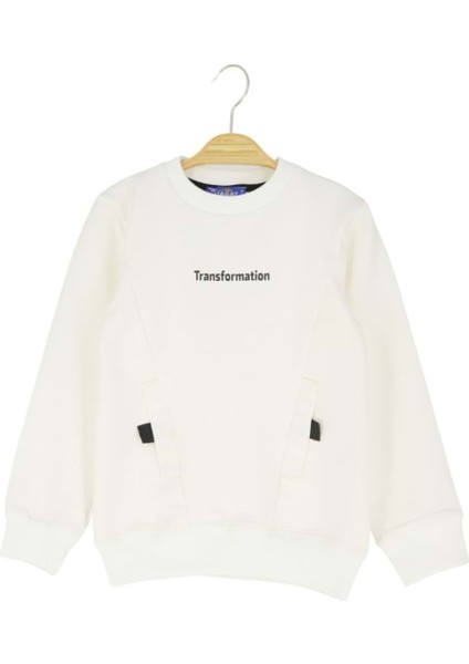 Transformatıon Baskılı Sahte Cepli Iki Iplik Şardonsuz Sweatshırt - Ekru - 5 Yaş - ATA30732.0-EKRU-5 Yaş Ekru