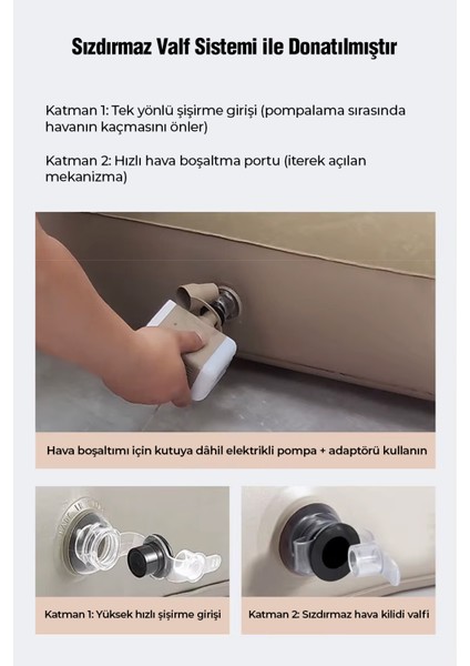 Robo Kendi Kendine Şişen Otomatik Çift Kişilik Şişme Koltuk