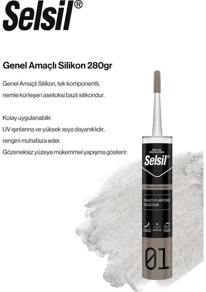 Genel Amaçlı Siyah Silikon 280 Gr. 3 Adet fiyatları