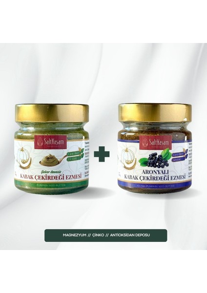 Şekersiz %100 Kabak Çekirdeği Ezmesi 200GR + Aronyalı Set