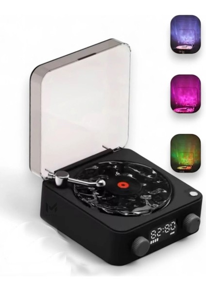 Mini Pikap Görünümlü Nostaljik Bluetooth Hoparlör - Gece Lambası Bt-Sd-Aux + Dalga Sesi Modu Siyah fırsatları