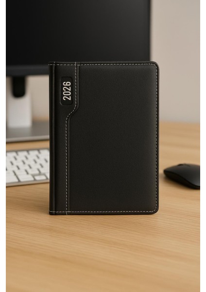 2026 Şık Tasarım Günlük Ajanda Siyah – Sert Kapaklı Masaüstü Planlayıcı fiyatları