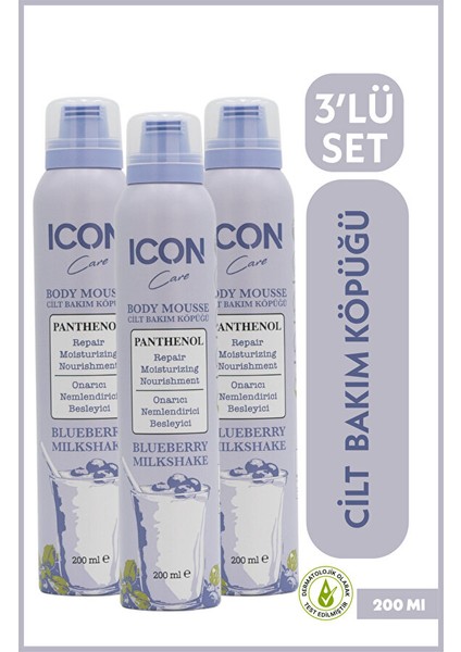 Icon Care Cilt Bakım Köpüğü Blueberry & Mılkshake 3'lü Set