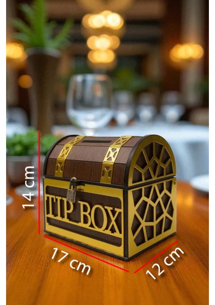 Nomika Tasarım Tip Box- Bahşiş Kutusu - Kumbara “sandık Tipi Tipbox” Ceviz Renk fırsatları