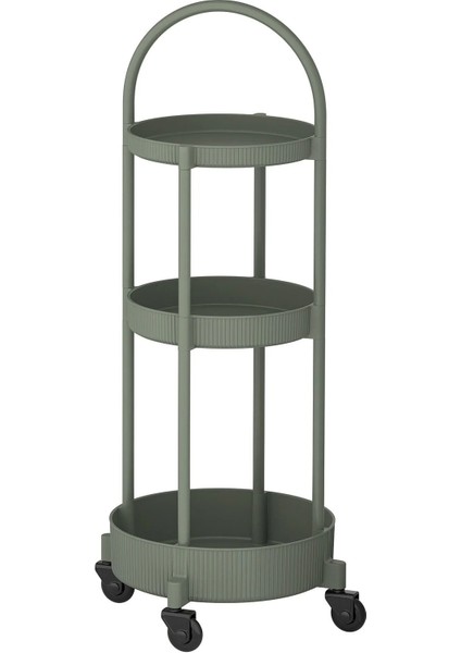 Juttersbo Servis Arabası Gri-Yeşil 36 x 36 Cm