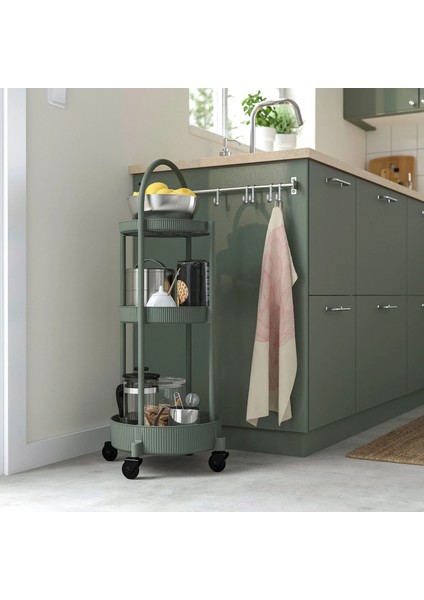 Juttersbo Servis Arabası Gri-Yeşil 36 x 36 Cm fiyatları