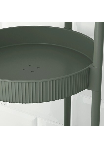 Juttersbo Servis Arabası Gri-Yeşil 36 x 36 Cm