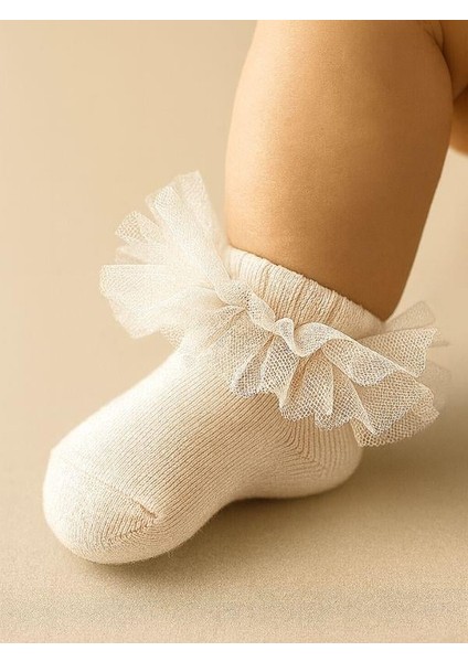 Bebek Pamuklu Tüllü Kısa Çorap