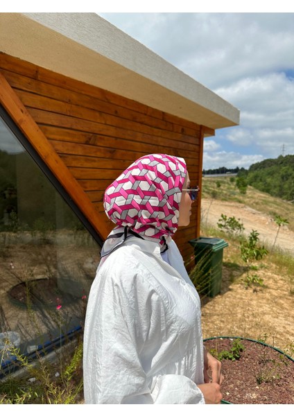 Sargı Desenli Eşarp Pembe