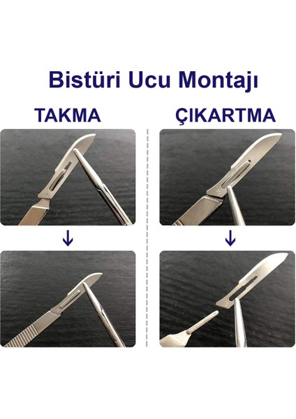 Bistürii Ucu No:15 / Steril Bıçağı Paslanmaz - 100 Adet/Paket modelleri