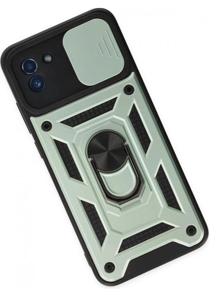 Samsung Galaxy A03 Kılıf Pars Lens Yüzüklü Silikon - Yeşil modelleri