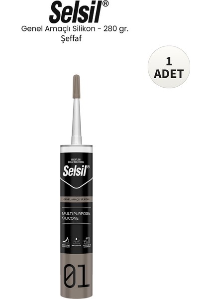 Genel Amaçlı Şeffaf Silikon 280 Gr.