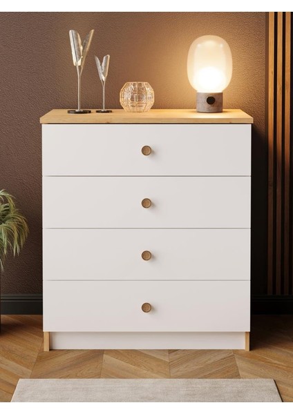 Kuzeylife Stella Şifonyer 4 Çekmeceli Bebek Genç Ytak Odası Safir Meşe modelleri