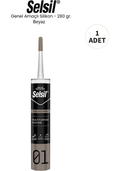 Genel Amaçlı Beyaz Silikon 280 Gr.