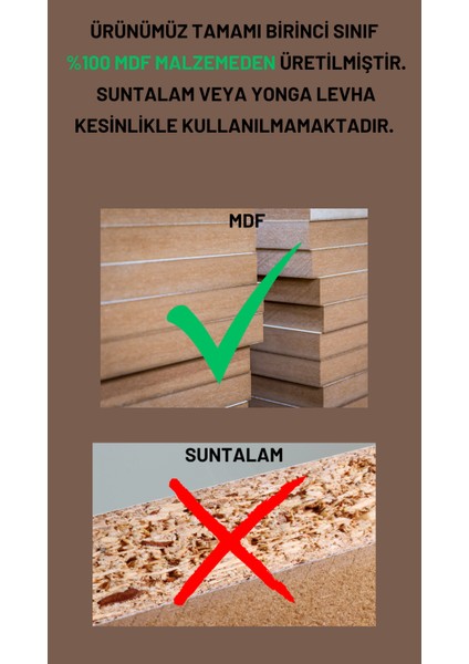 %100 Mdf 3 Kapaklı 2 Çekmeceli 7 Raflı Gardırop – 180X105X48 cm Moriva Kurulum Animaslonlu