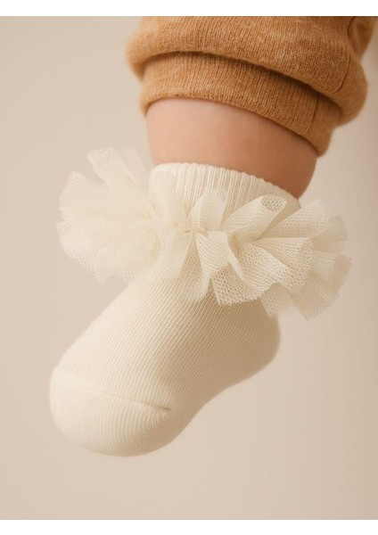 Bebek Pamuklu Tüllü Kısa Çorap