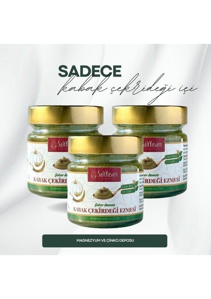 Şekersiz %100 Kabak Çekirdeği Ezmesi 200GR x 3