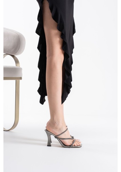 Modaserdem Capella Platin Taşlı Topuklu Kadın Terlik indirimleri