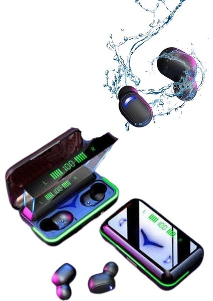 Msa-Shop Extra Bass Kablosuz Kulaklık Işıklı Bluetooth Kulaklık Powerbank Özellikli