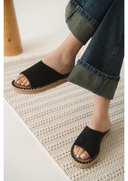 Modaserdem Grey Süet Siyah Kadın Terlik fiyatları