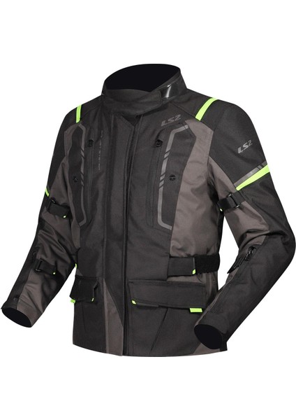 Narvık Kadın Mont Gri-Siyah-Neon Sarı