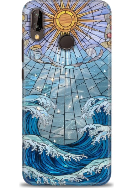 Huawei P20 Lite Kılıf Hd Baskılı Kılıf + Nano Tam Kaplayan Ekran Koruyucu 336