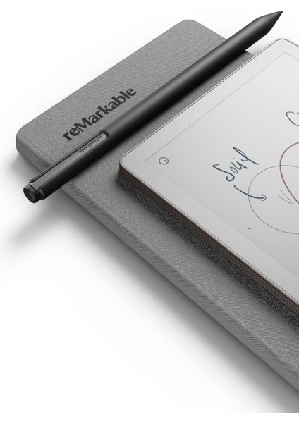 Paper Pro Move + Marker Plus Kalem + Polimer Dokuma Gri Kılıf