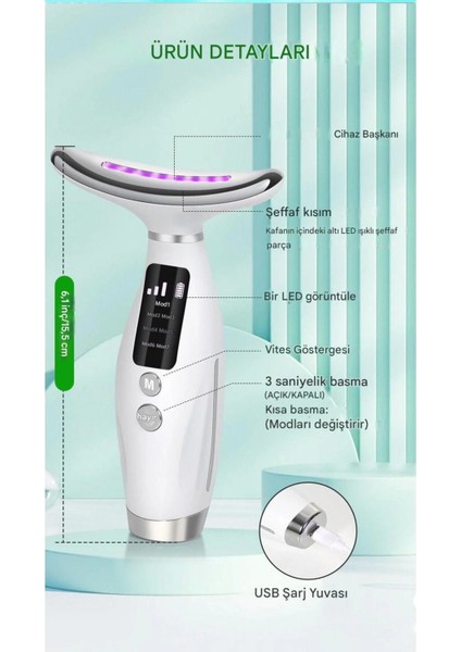 7 Program Boyun ve Yüz Gıdık Sarkma Kırışıklık Ems Güzellik ve Yüz Masaj Cihazı fiyatları