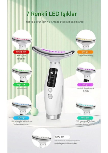 7 Program Boyun ve Yüz Gıdık Sarkma Kırışıklık Ems Güzellik ve Yüz Masaj Cihazı modelleri