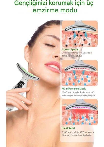 7 Program Boyun ve Yüz Gıdık Sarkma Kırışıklık Ems Güzellik ve Yüz Masaj Cihazı indirimleri
