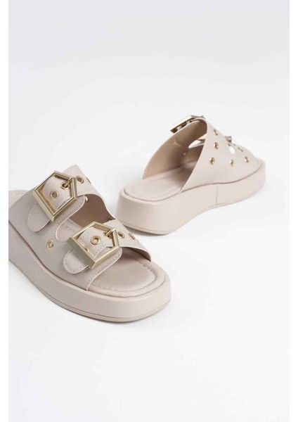 Modaserdem Glos Bej Cilt Terlik modelleri