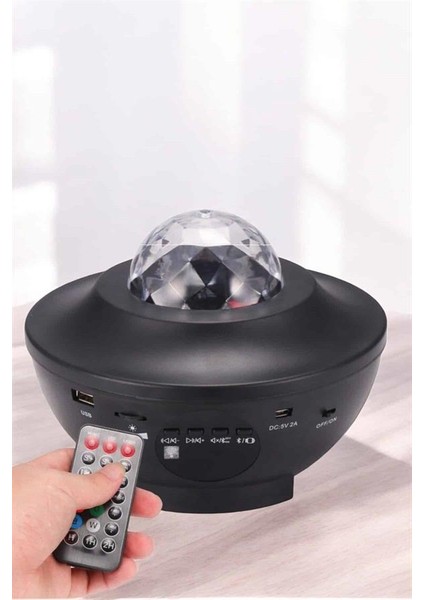 Msa-Shop Projektör Yıldız Gece Lambası Disko Topu Bluetooth Bağlantılı Taşınabilir Şarjlı