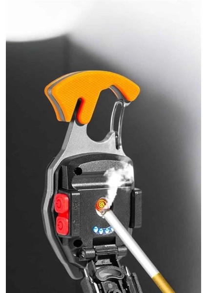 Msa-Shop Yeni Nesil Kamp Feneri Çok Fonksiyonlu Fener Anahtarlık USB Çakmaklı Cam Kırıcı Kemer Kesici Açacak modelleri