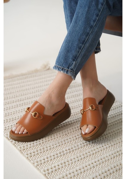 Modaserdem Nelly Taba Hakiki Deri Terlik modelleri