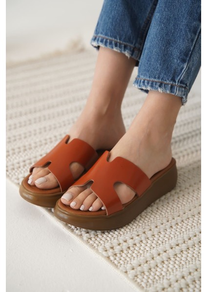 Modaserdem Borlina Kiremit Hakiki Deri Terlik