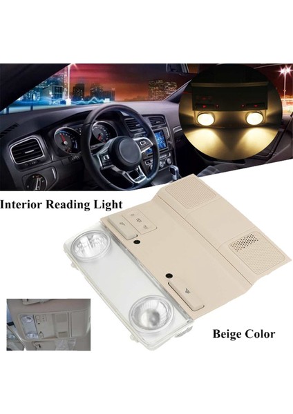 Araba Iç Çatı Haritası Lambası Okuma Işık 1KD947105B Vw cc Jetta 5 Golf Mk5 Mk6 Passat B6 Skoda Octavia Koltuk Bej (Yurt Dışından) indirimleri