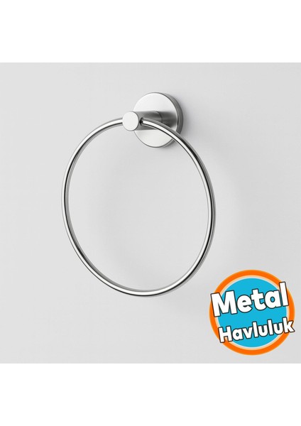 Havlu Askılığı Vidalı Krom Kaplama Yuvarlak 16 cm Banyo Mutfak Lavabo Pratik Havluluk Askılığı