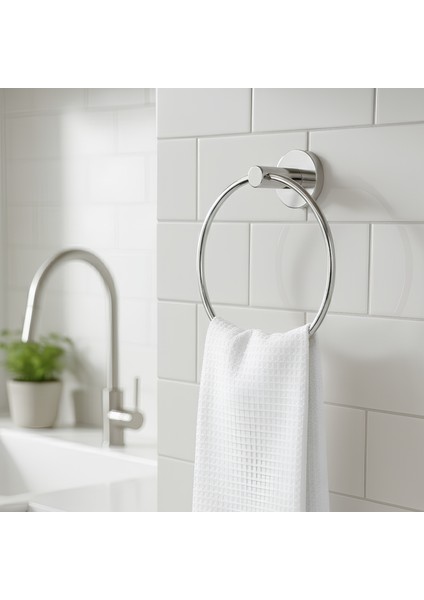 Havlu Askılığı Vidalı Krom Kaplama Yuvarlak 16 cm Banyo Mutfak Lavabo Pratik Havluluk Askılığı modelleri